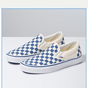Checkered slip on vans